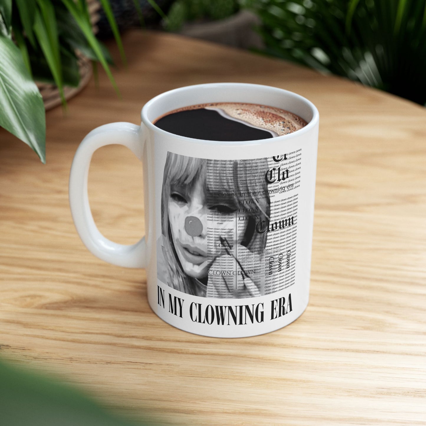 Clowning for reputation album Ceramic Mug 11 Oz, 15 Oz | Reputation Album-Inspired Coffee Cup | Edgy Black & White Ceramic Mug