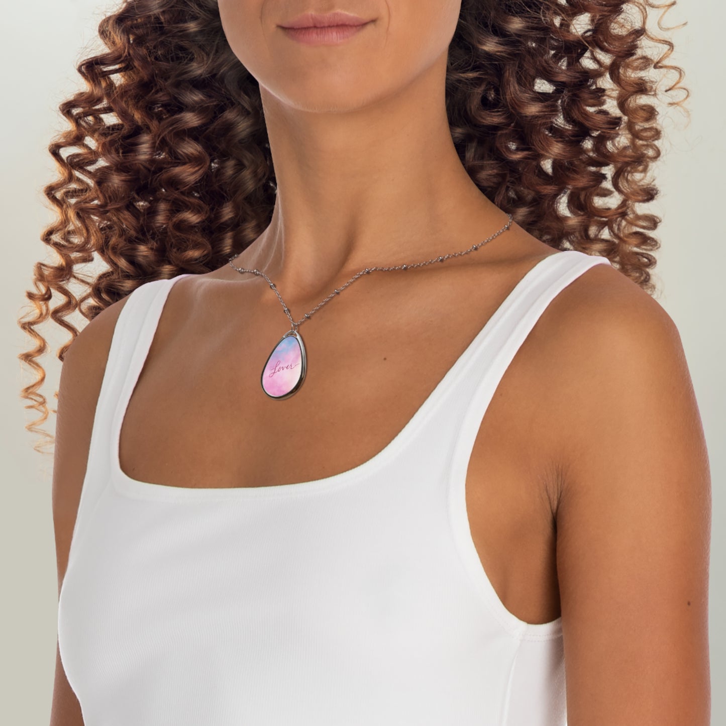 Lover Album Inspired Oval Necklace