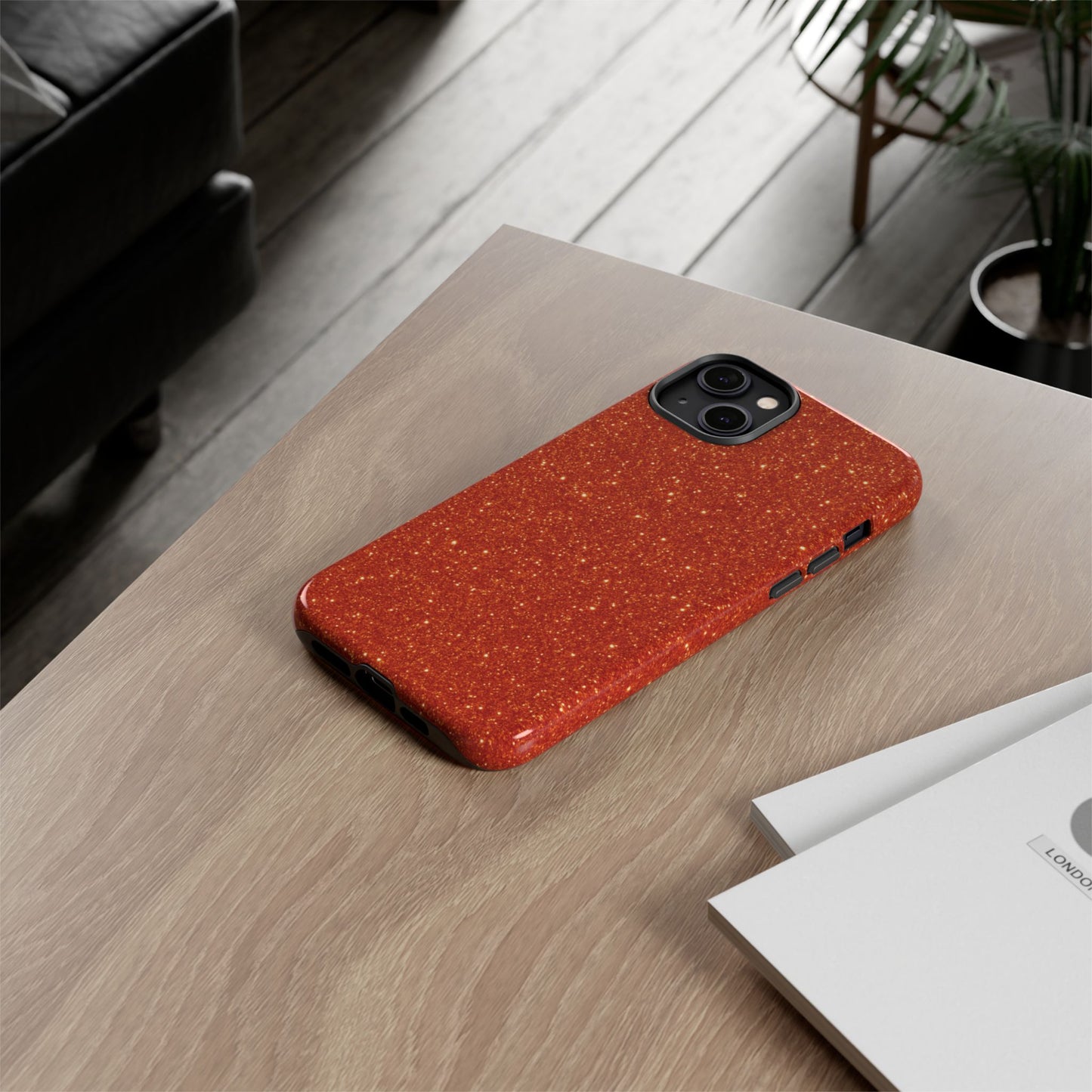 Portofino Orange Glitter Case