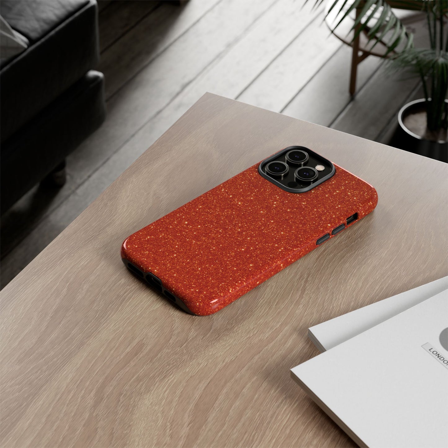 Portofino Orange Glitter Case