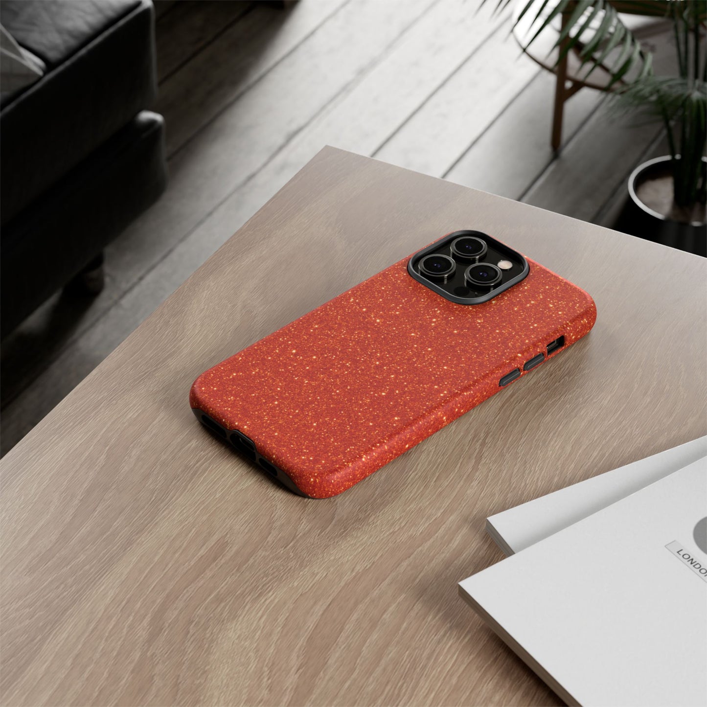 Portofino Orange Glitter Case
